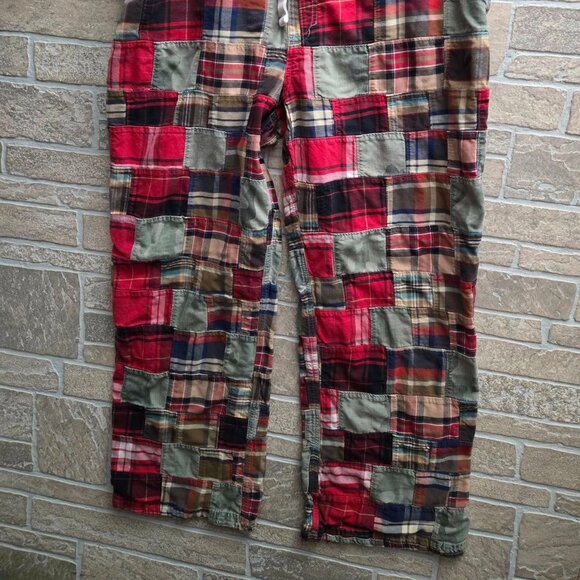 American Eagle Outfitters Drawstring pants mens  Patchwork plaid & Camo XL - Picture 2 of 6